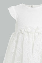 Load image into Gallery viewer, Redtag-White-Rose-Embelished-Tutu-Dress-Dresses-Baby-0 to 12 Months