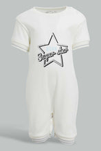 تنزيل الصورة على معرض الصور، Redtag-White-Born-Super-Star-Romper-Rompers-Baby-0 to 12 Months