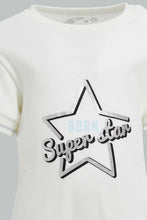 تنزيل الصورة على معرض الصور، Redtag-White-Born-Super-Star-Romper-Rompers-Baby-0 to 12 Months