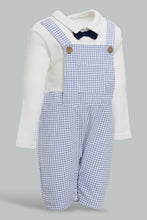 تنزيل الصورة على معرض الصور، Redtag-White-And-Navy-Longlength-Duangree-Romper-Rompers-Baby-0 to 12 Months