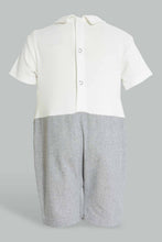 تنزيل الصورة على معرض الصور، Redtag-White-And-Grey-Duangree-Romper-Rompers-Baby-0 to 12 Months