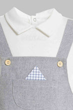تنزيل الصورة على معرض الصور، Redtag-White-And-Grey-Duangree-Romper-Rompers-Baby-0 to 12 Months