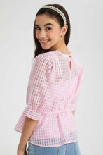 تنزيل الصورة على معرض الصور، Redtag-Pink-Organza-Peplum-Top-Blouses-Senior-Girls-9 to 14 Years