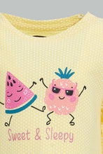 Load image into Gallery viewer, Redtag-Multi-Colour-Sweet-&-Sleepy-Fruits-Print-Full-Sleeves-Full-Length-Pyjama-Pyjama-Sets-Infant-Girls-3 to 24 Months