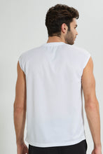 تنزيل الصورة على معرض الصور، Redtag-White-Sleeveless-T-Shirt-All-Over-Prints-Men's-
