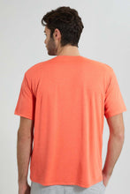 تنزيل الصورة على معرض الصور، Redtag-Orange-Oversize-T-Shirt-All-Over-Prints-Men's-