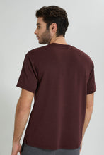 تنزيل الصورة على معرض الصور، Redtag-Burgundy-Oversize-T-Shirt-All-Over-Prints-Men's-