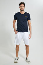 تنزيل الصورة على معرض الصور، Redtag-Navy-Gym-T-Shirt-All-Over-Prints-Men's-