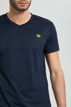 تنزيل الصورة على معرض الصور، Redtag-Navy-Gym-T-Shirt-All-Over-Prints-Men's-