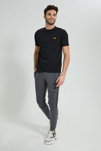 تنزيل الصورة على معرض الصور، Redtag-Black-Gym-T-Shirt-All-Over-Prints-Men's-