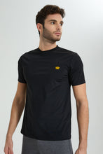 تنزيل الصورة على معرض الصور، Redtag-Black-Gym-T-Shirt-All-Over-Prints-Men's-