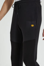 Load image into Gallery viewer, Redtag-Black-Biker-Track-Joggers-Men's-