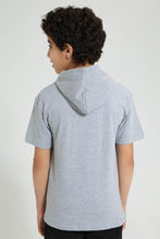 تنزيل الصورة على معرض الصور، Redtag-Grey-Captain-America-Hoody-T-Shirt-Graphic-Prints-Senior-Boys-9 to 14 Years