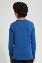 تنزيل الصورة على معرض الصور، Redtag-Blue-Melange-Superman-Embroideredoss-T-Shirt-Graphic-Prints-Senior-Boys-9 to 14 Years