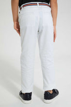 تنزيل الصورة على معرض الصور، Redtag-White-Belted-Chino-Chinos-Boys-2 to 8 Years