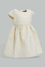 تنزيل الصورة على معرض الصور، Redtag-Jacquard-Cap-Sleeves-Dress-Dresses-Infant-Girls-3 to 24 Months