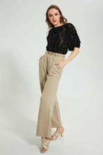 تنزيل الصورة على معرض الصور، Redtag-Black-Baloon-Sleeve-Jacquard-Peplum-Blouse-Blouses-Women's-