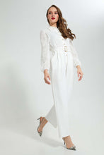 تنزيل الصورة على معرض الصور، Redtag-White-Textured-Jumpsuit-Dresses-Women's-