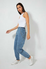 Load image into Gallery viewer, Redtag-Ligh-Blue-Jogger-With-Metal-Chain-Jeans-Regular-Fit-Women's-