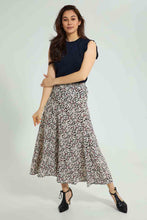 Load image into Gallery viewer, Redtag-Floral-Asymetric-Hem-Skirt-Skirts-Women's-