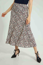 Load image into Gallery viewer, Redtag-Floral-Asymetric-Hem-Skirt-Skirts-Women's-