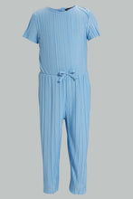 Load image into Gallery viewer, Redtag-Blue-Pleated-Jumpsuit-Jumpsuits-Infant-Girls-3 to 24 Months