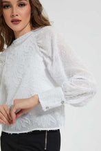 Load image into Gallery viewer, Redtag-White-Textured-Blouse-Blouses-Women's-