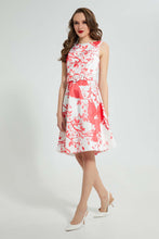 تنزيل الصورة على معرض الصور، Redtag-White-Printed-Skater-Dress-Dresses-Women's-