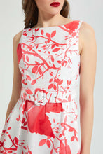 تنزيل الصورة على معرض الصور، Redtag-White-Printed-Skater-Dress-Dresses-Women's-