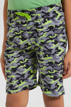 Load image into Gallery viewer, Grey Camo Swim Short