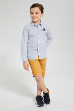 تنزيل الصورة على معرض الصور، Redtag-Yellow-Belted-Birdseye-Short-Shorts-Boys-2 to 8 Years