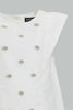 Redtag-White-Cut-And-Sew-Embroidered-Blouse-With-Coral-Short-Sets-Infant-Girls-3 to 24 Months
