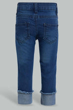 Load image into Gallery viewer, Redtag-Blue-Bunny-Artwork-Hem-Jean-Jeans-Slim-Fit-Infant-Girls-3 to 24 Months