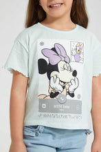 تنزيل الصورة على معرض الصور، Redtag-Mint--S/Slv-Casual-T-Shirt-With-Mickey--Placement-Print-Blouses-Girls-2 to 8 Years