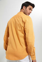 تنزيل الصورة على معرض الصور، Redtag-Mustard-Mandrain-Collar-Linen-Shirt-Casual-Shirts-Men's-