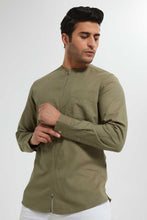 تنزيل الصورة على معرض الصور، Redtag-Olive-Zipper-Shirt-Casual-Shirts-Men's-