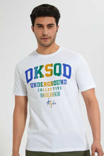 تنزيل الصورة على معرض الصور، Redtag-White-Crew-Neck-T-Shirt-With-Studs-Embellished-Men's-