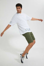 تنزيل الصورة على معرض الصور، Redtag-White-Crew-Neck-T-Shirt-Embellished-Men's-