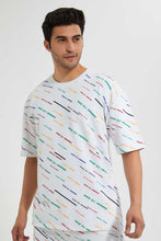 Load image into Gallery viewer, Redtag-White-Printed-Loungewear-T-Shirt-Loungewear-Men's-