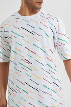 Load image into Gallery viewer, Redtag-White-Printed-Loungewear-T-Shirt-Loungewear-Men's-