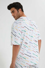 Load image into Gallery viewer, Redtag-White-Printed-Loungewear-T-Shirt-Loungewear-Men's-