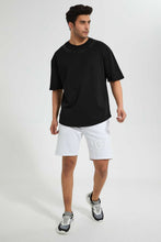 Load image into Gallery viewer, Redtag-Black-Embossed-Printed-Loungewear-T-Shirt-Loungewear-Men's-