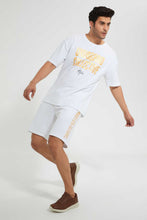 Load image into Gallery viewer, Redtag-White-Gold-Foil-Printed-Loungewear-T-Shirt-Loungewear-Men's-