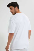 Load image into Gallery viewer, Redtag-White-Gold-Foil-Printed-Loungewear-T-Shirt-Loungewear-Men's-