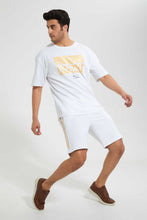 Load image into Gallery viewer, Redtag-White-Gold-Foil-Printed-Loungewear-Short-Loungewear-Men's-