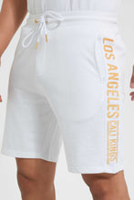 Load image into Gallery viewer, Redtag-White-Gold-Foil-Printed-Loungewear-Short-Loungewear-Men's-