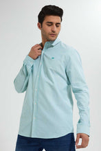تنزيل الصورة على معرض الصور، Redtag-Green-Stripes-Oxford-Shirt-Casual-Shirts-Men's-
