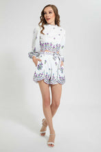 تنزيل الصورة على معرض الصور، Redtag-White-Printed--Short-Casual-Shorts-Women's-