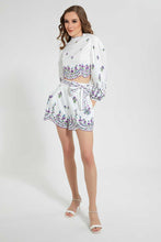 تنزيل الصورة على معرض الصور، Redtag-White-Printed--Short-Casual-Shorts-Women's-