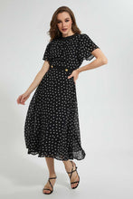 Load image into Gallery viewer, Redtag-Black-Polka-Dot-Dress-Dresses-Women's-